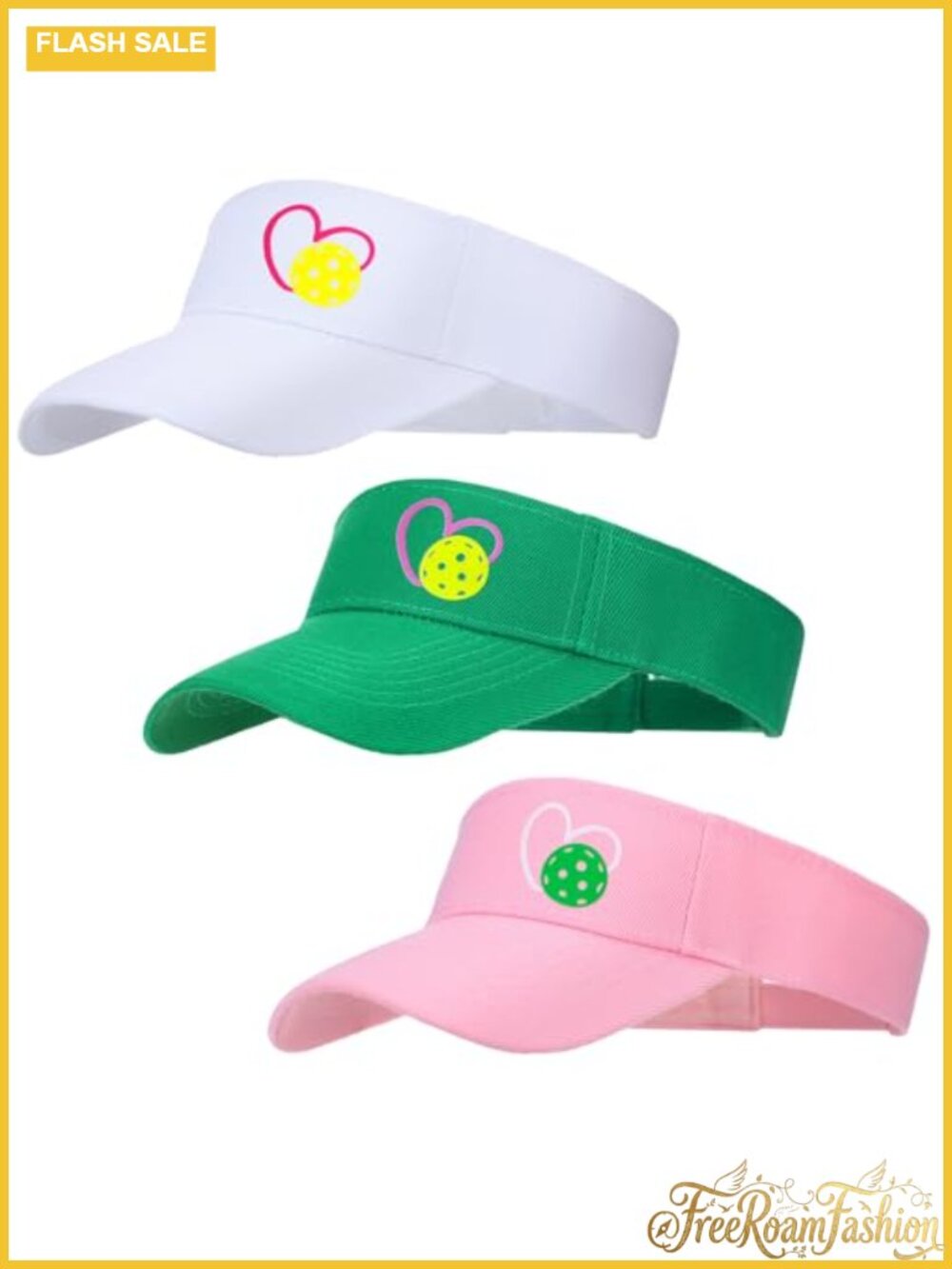 3 Pack Dinkball Sun Visor Hat Adjustable Empty Top Cap Women Men